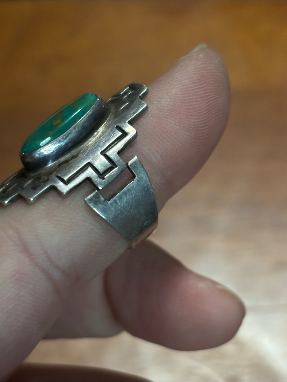 Vintage Turquoise Sterling Silver Ring modern contemporary style southwestern